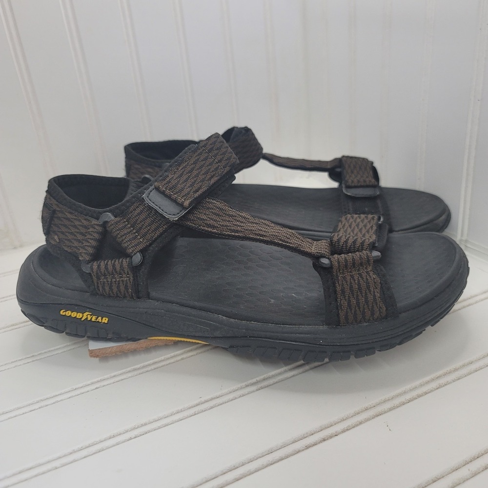 Skechers Sandals Mens 10 Brown Lomell Rip Tide Goodyear Relaxed Fit Luxe Foam
